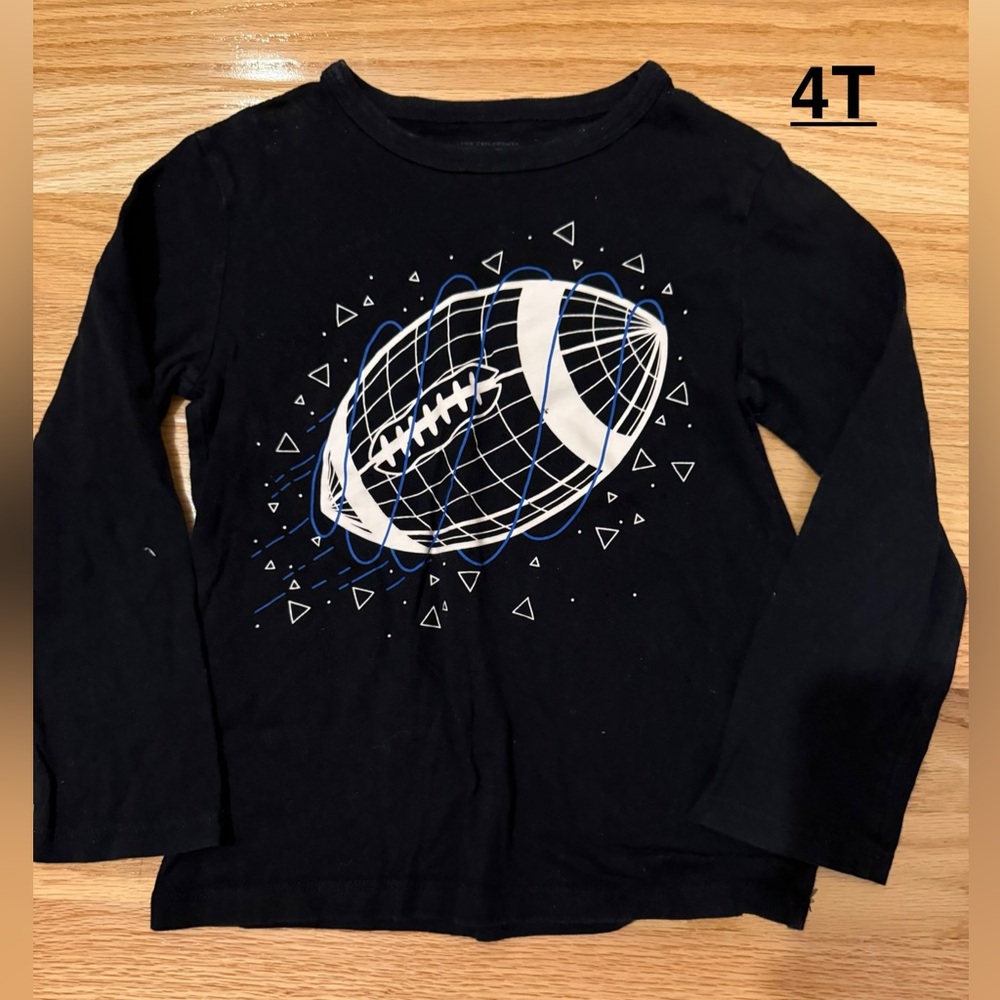Black Football Graphic Kids Shirt